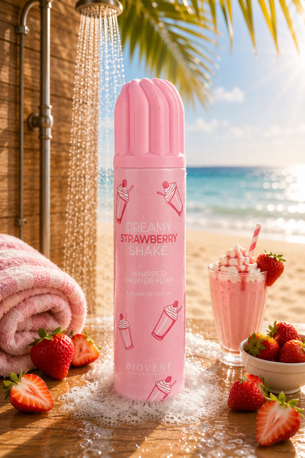 Chantilly de douche Milkshake à la fraise